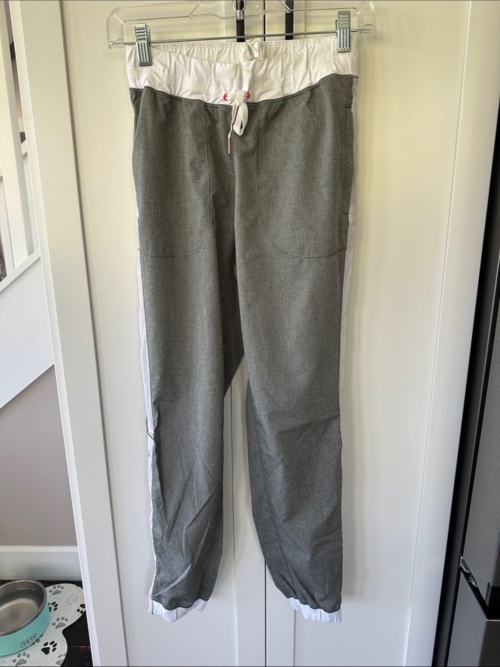 lululemon athletica Gray Track Pants with White Waistband